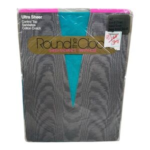 Vintage Round the Clock Sheer Radiance Control Top Pantyhose B Trim Island Green